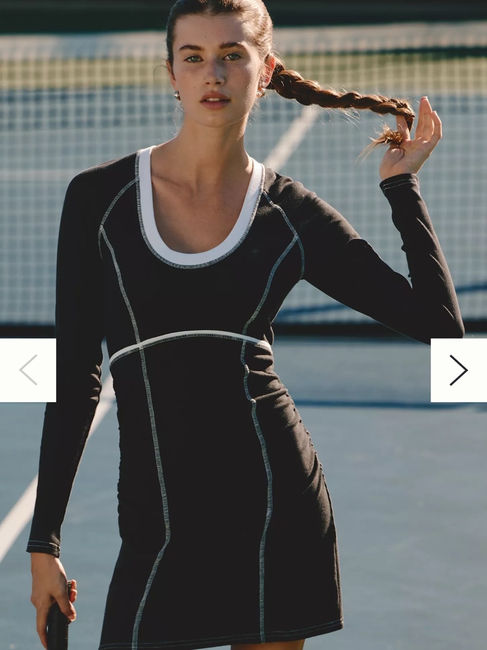 NWT Anthropologie Daily Practice Scoop-Neck Long-Sleeve Mini Dress